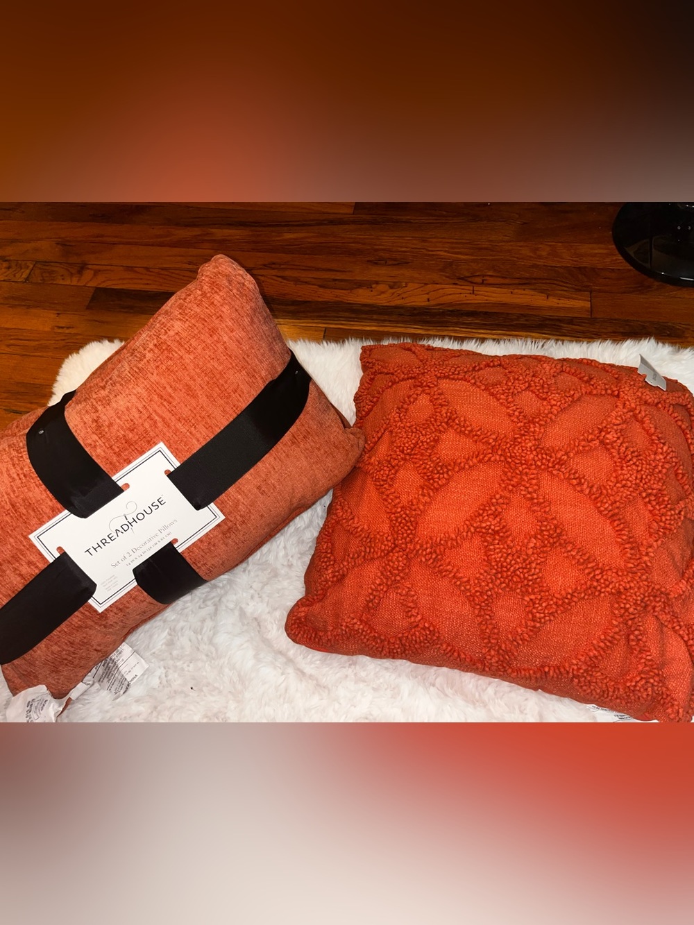 Threadhouse Orange Decorative Throw Pillow